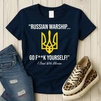 Russian Warship Go F**K Yourself I Stand With Ukraine Women's T-Shirt thumb 3