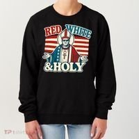 Red White & Holy Pope Leo XIV First American Pope  Women's Sweatshirt thumb 0