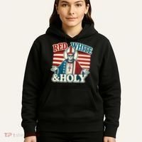 Red White & Holy Pope Leo XIV First American Pope  Hoodie thumb 5