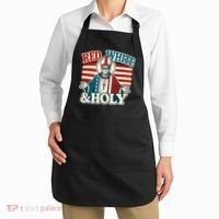 Red White & Holy Pope Leo XIV First American Pope  Apron thumb 2