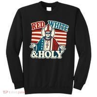 Red White & Holy Pope Leo XIV First American Pope  Sweatshirt thumb 0