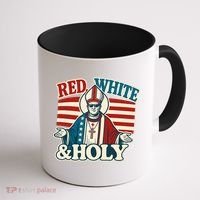 Red White & Holy Pope Leo XIV First American Pope  Coffee Mug thumb 1