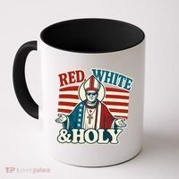 Red White & Holy Pope Leo XIV First American Pope  Coffee Mug thumb 0