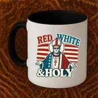 Red White & Holy Pope Leo XIV First American Pope  Coffee Mug thumb 2
