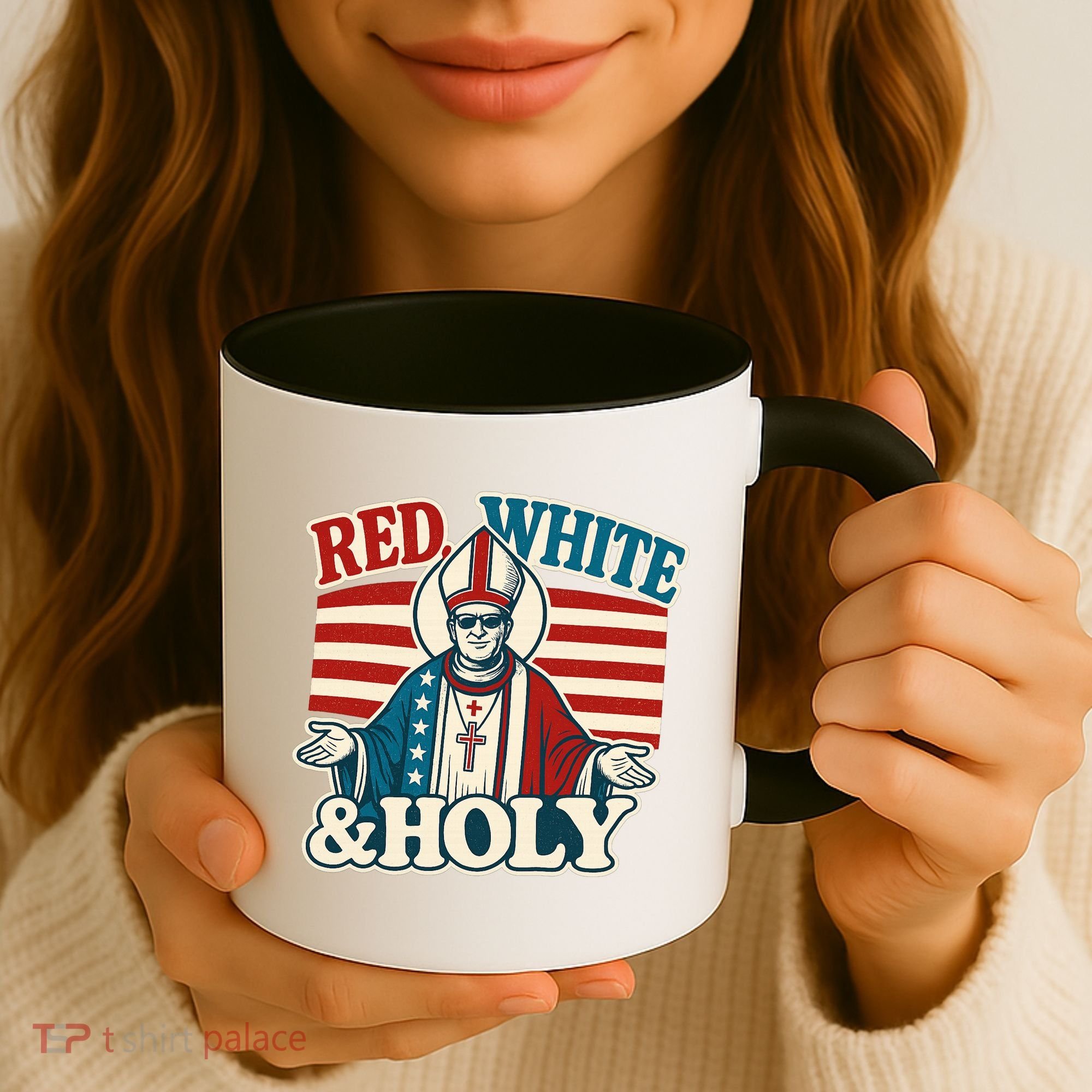Red White & Holy Pope Leo XIV First American Pope  Coffee Mug