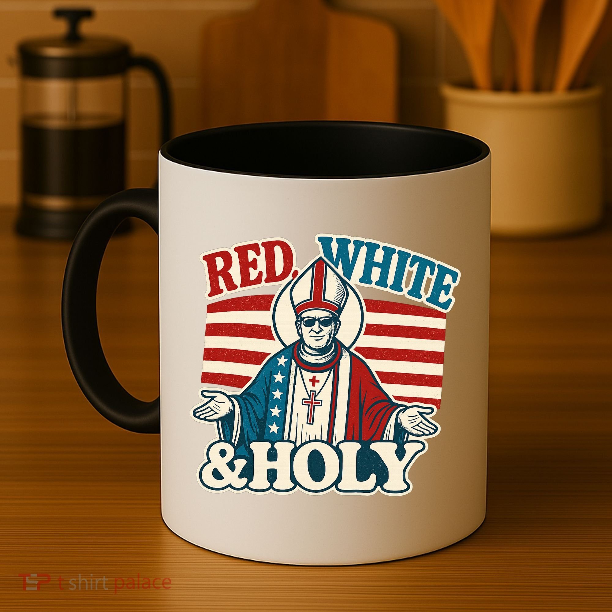 Red White & Holy Pope Leo XIV First American Pope  Coffee Mug