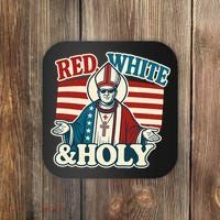 Red White & Holy Pope Leo XIV First American Pope  Coaster thumb 0