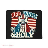 Red White & Holy Pope Leo XIV First American Pope  Mousepad thumb 0