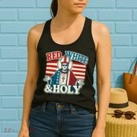 Red White & Holy Pope Leo XIV First American Pope  Women's Tank Top thumb 2