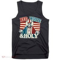 Red White & Holy Pope Leo XIV First American Pope  Tank Top thumb 0