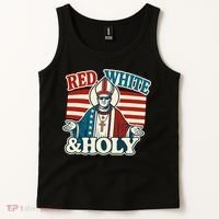 Red White & Holy Pope Leo XIV First American Pope  Tank Top thumb 2