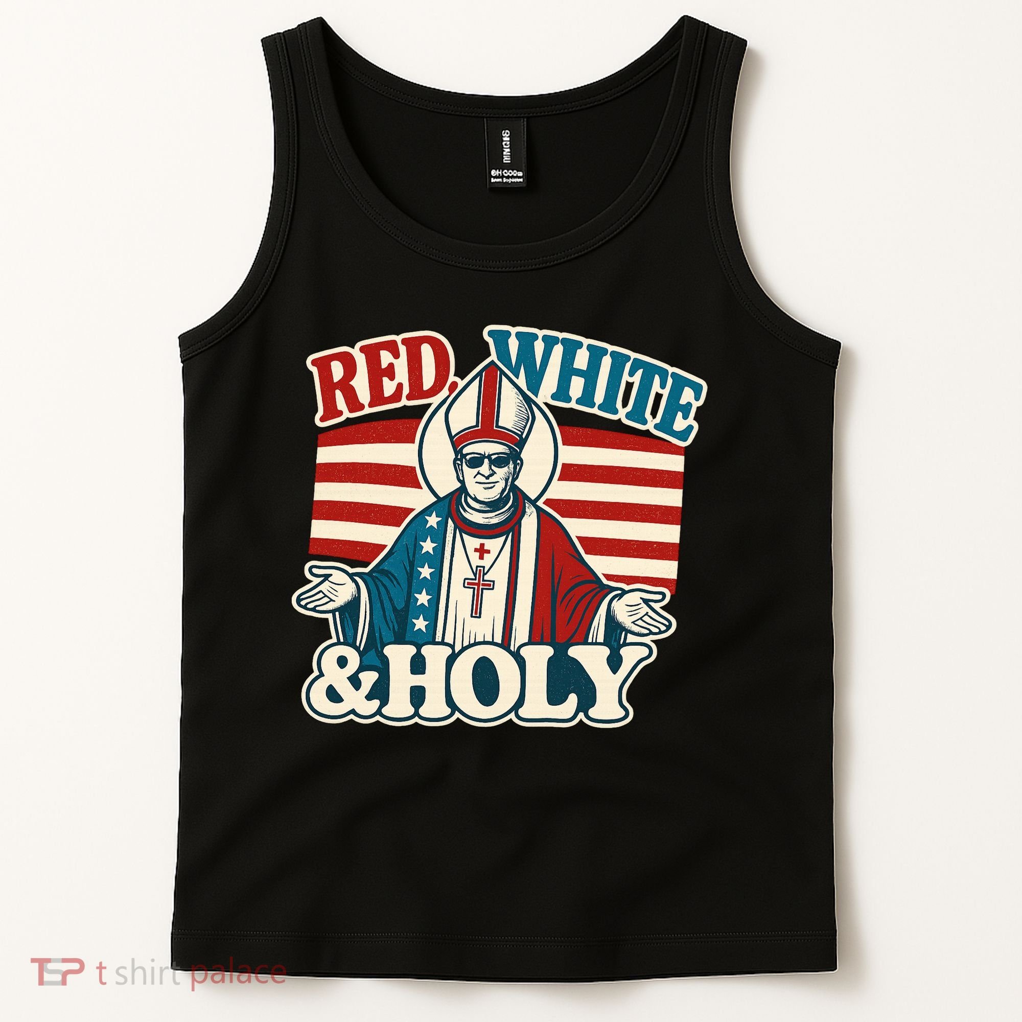 Red White & Holy Pope Leo XIV First American Pope  Tank Top