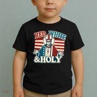 Red White & Holy Pope Leo XIV First American Pope  Toddler T-Shirt thumb 2