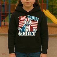 Red White & Holy Pope Leo XIV First American Pope  Kids Hoodie thumb 3