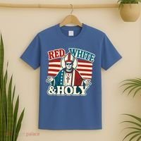 Red White & Holy Pope Leo XIV First American Pope  T-Shirt thumb 2