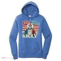 Red White & Holy Pope Leo XIV First American Pope  Women's Hoodie thumb 0