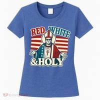 Red White & Holy Pope Leo XIV First American Pope  Women's T-Shirt thumb 0