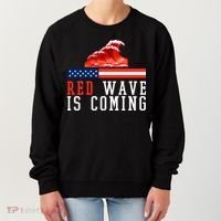 Red Wave Is Coming American Flag Conservative Women's Sweatshirt thumb 0