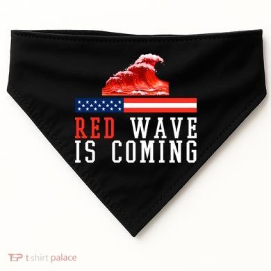Red Wave Is Coming American Flag Conservative USA-Made Doggie Bandana