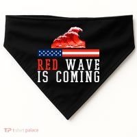 Red Wave Is Coming American Flag Conservative USA-Made Doggie Bandana thumb 0