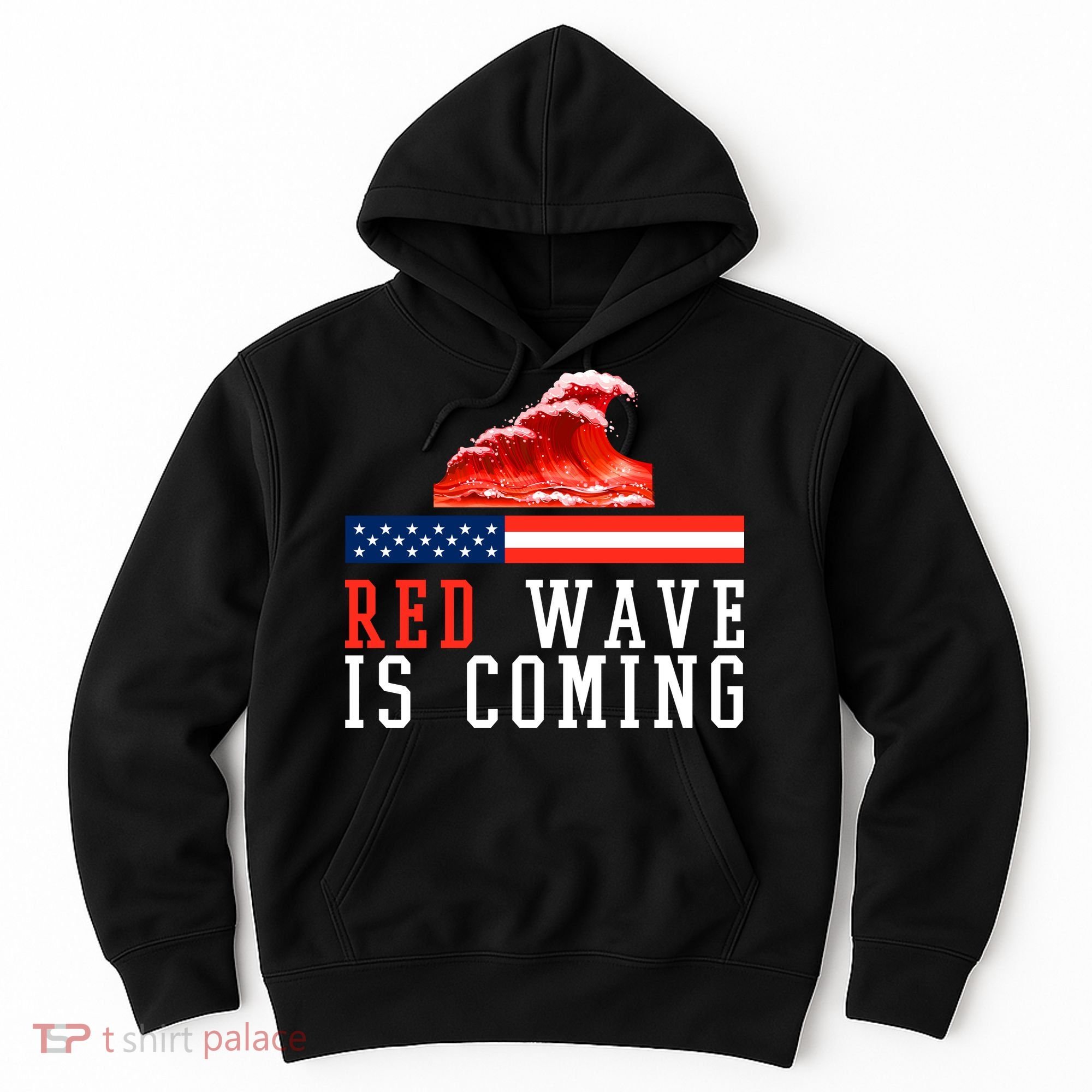 Red Wave Is Coming American Flag Conservative Hoodie