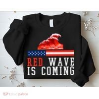 Red Wave Is Coming American Flag Conservative Sweatshirt thumb 2