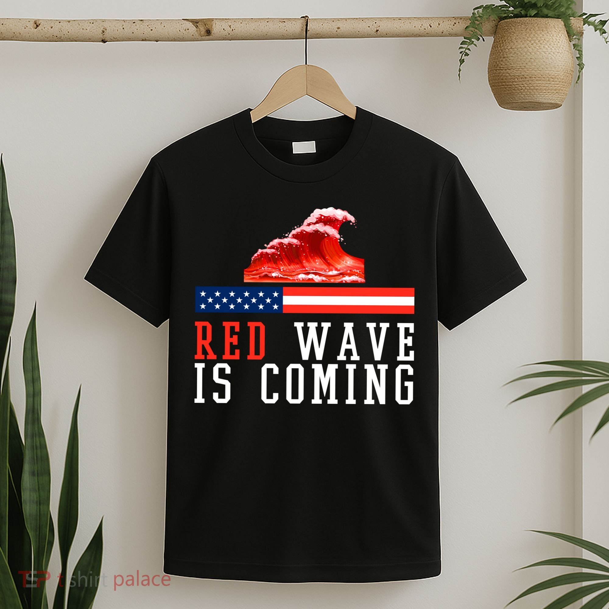 Red Wave Is Coming American Flag Conservative T-Shirt