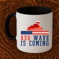 Red Wave Is Coming American Flag Conservative Coffee Mug thumb 2