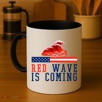 Red Wave Is Coming American Flag Conservative Coffee Mug thumb 4