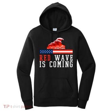 Red Wave Is Coming American Flag Conservative Women's Hoodie