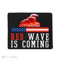 Red Wave Is Coming American Flag Conservative Mousepad thumb 0