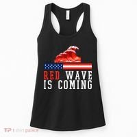 Red Wave Is Coming American Flag Conservative Women's Tank Top thumb 0
