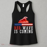 Red Wave Is Coming American Flag Conservative Women's Tank Top thumb 3