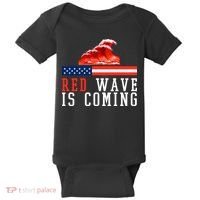 Red Wave Is Coming American Flag Conservative Baby Bodysuit thumb 0