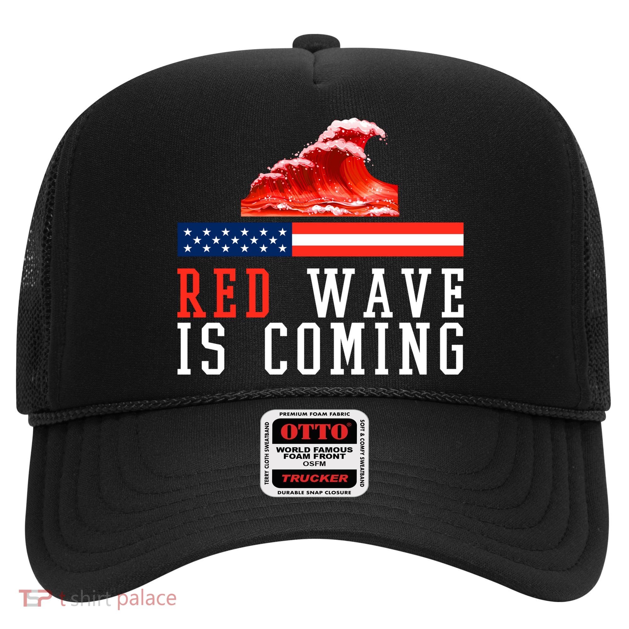 Red Wave Is Coming American Flag Conservative Hat