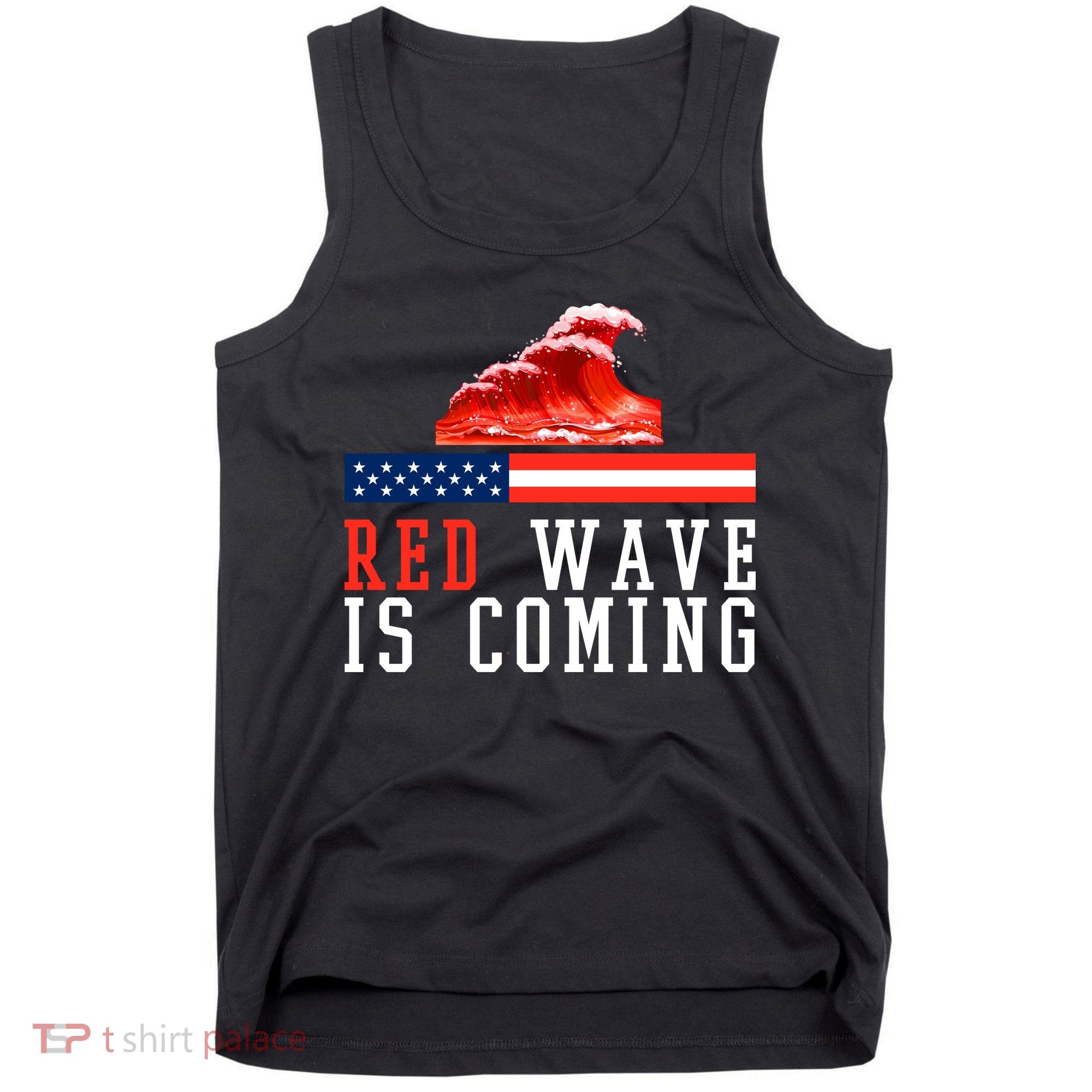 Red Wave Is Coming American Flag Conservative Tank Top