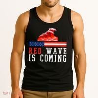 Red Wave Is Coming American Flag Conservative Tank Top thumb 3