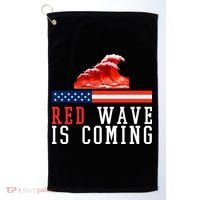Red Wave Is Coming American Flag Conservative Golf Towel thumb 0