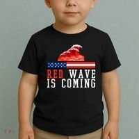Red Wave Is Coming American Flag Conservative Toddler T-Shirt thumb 2