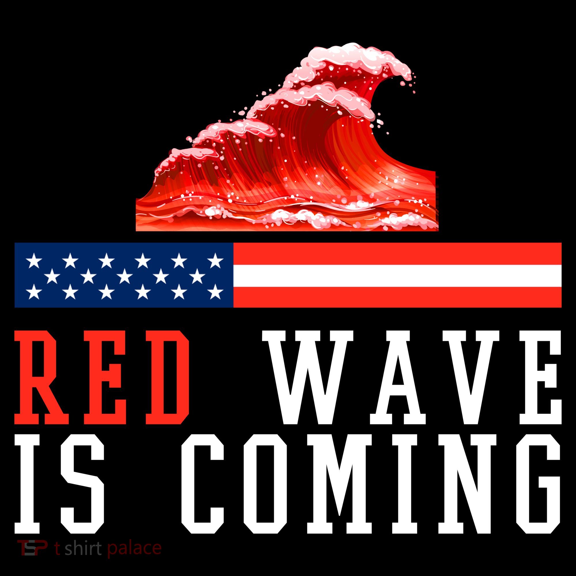 Red Wave Is Coming American Flag Conservative Women's Long Sleeve Shirt