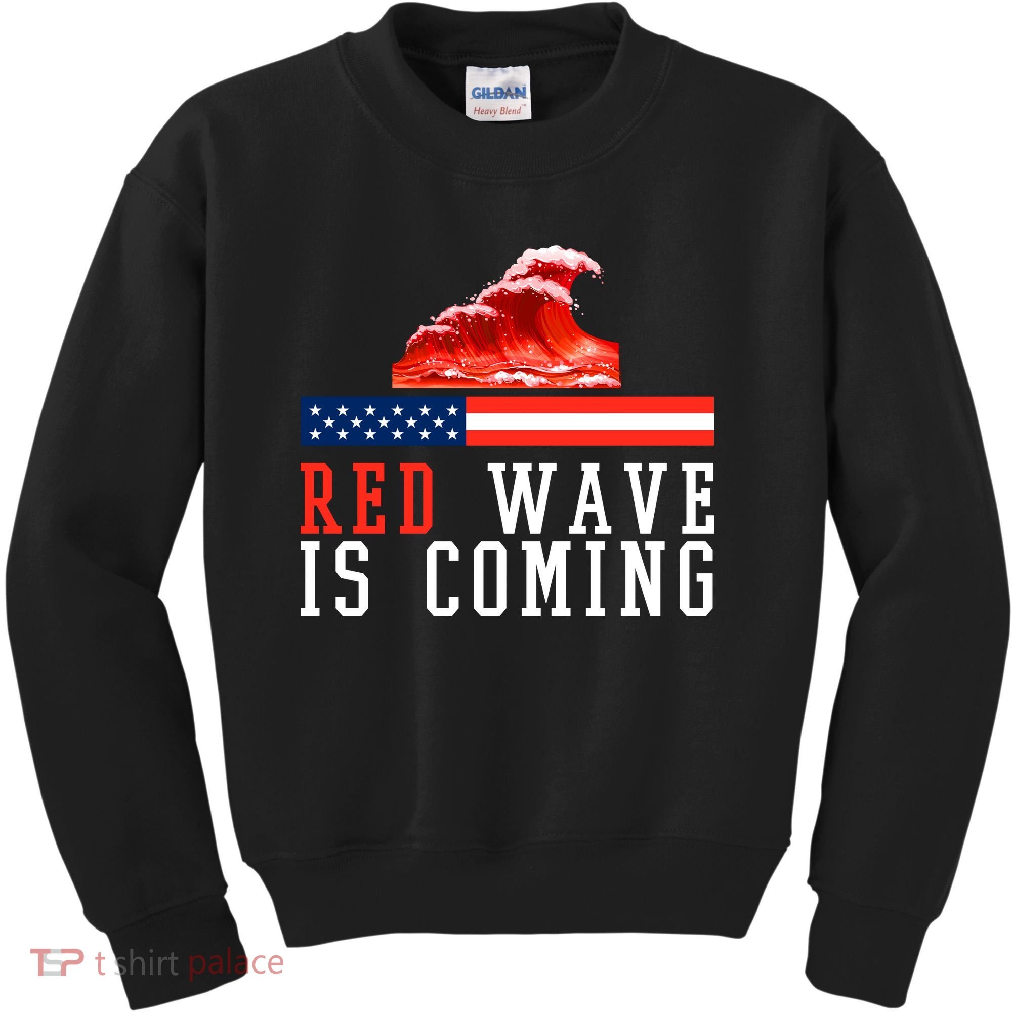 Red Wave Is Coming American Flag Conservative Kids Sweatshirt