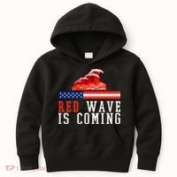 Red Wave Is Coming American Flag Conservative Kids Hoodie thumb 0