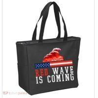 Red Wave Is Coming American Flag Conservative Tote Bag thumb 2
