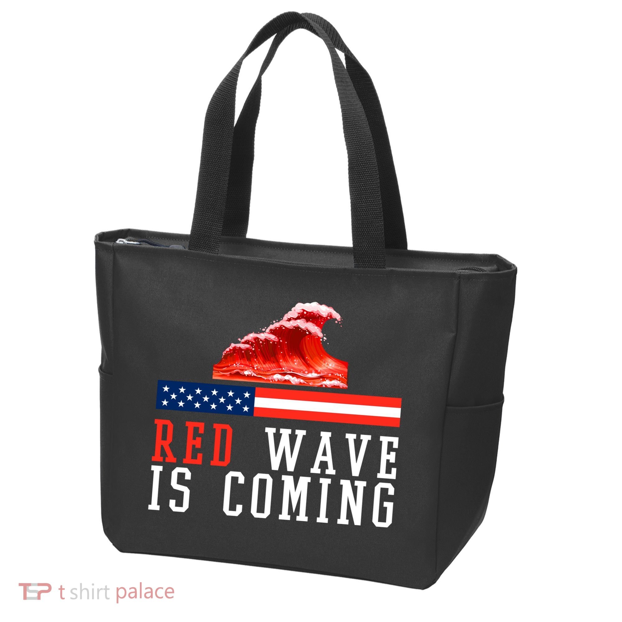 Red Wave Is Coming American Flag Conservative Tote Bag