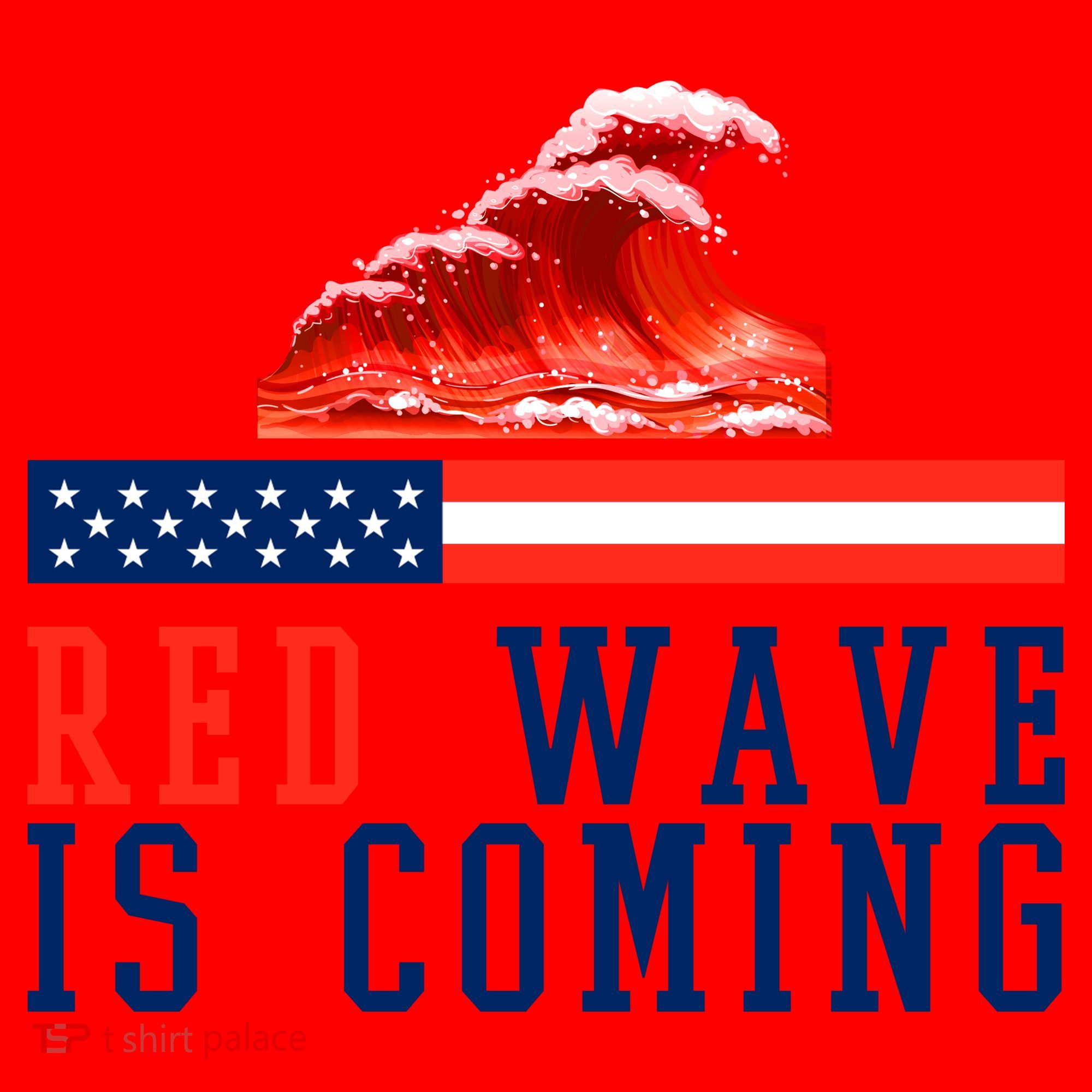 Red Wave Is Coming American Flag Conservative Santa Hat