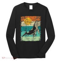 Retro Whale Lover Marine Biologist Aquarist Whales Animal Long Sleeve Shirt thumb 0