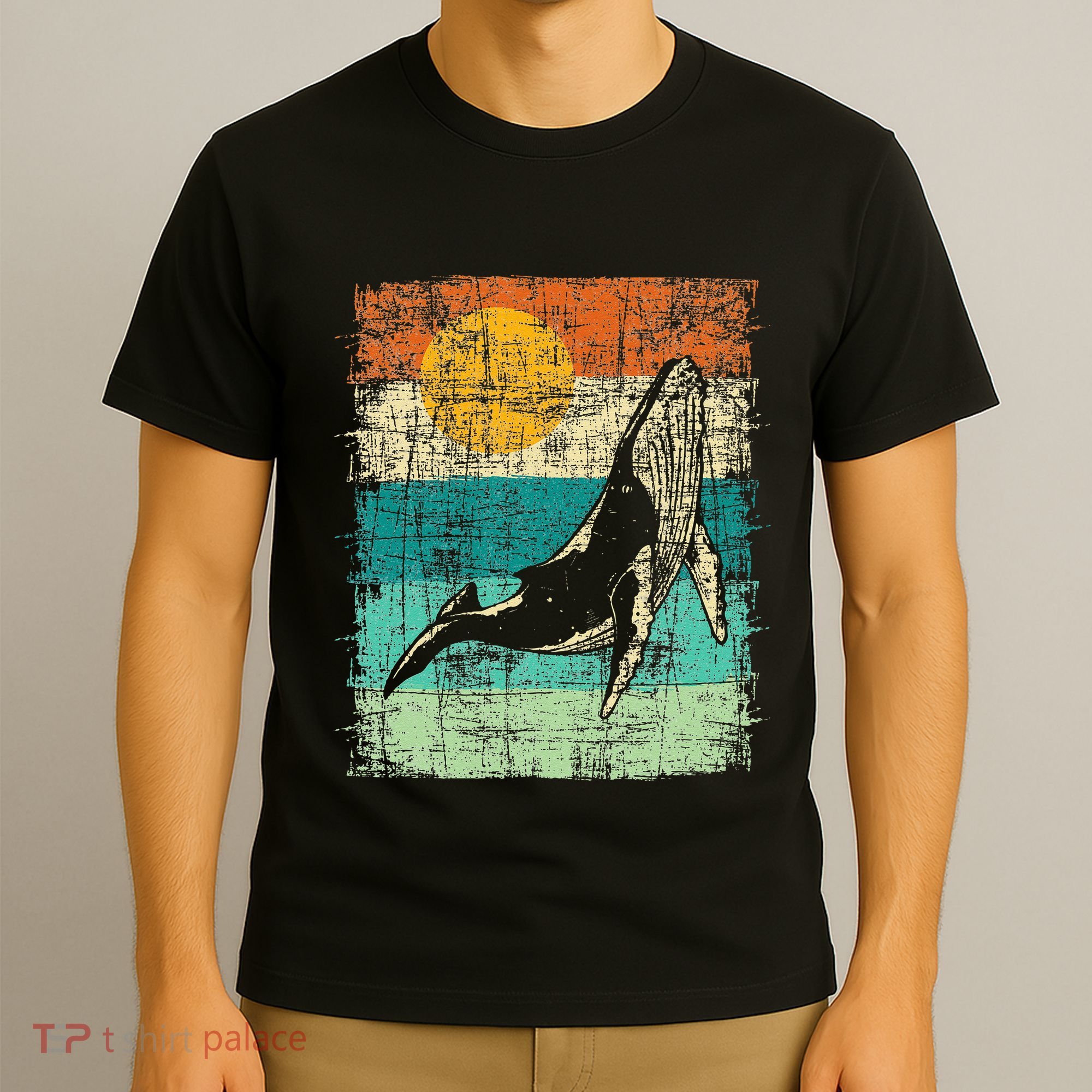 Retro Whale Lover Marine Biologist Aquarist Whales Animal T-Shirt