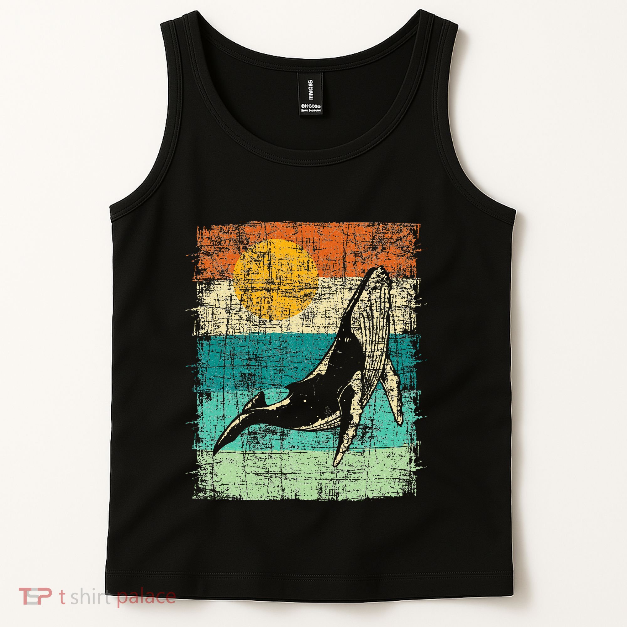 Retro Whale Lover Marine Biologist Aquarist Whales Animal Tank Top