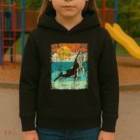 Retro Whale Lover Marine Biologist Aquarist Whales Animal Kids Hoodie thumb 3