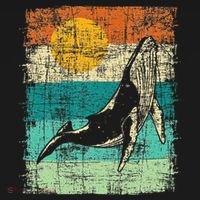 Retro Whale Lover Marine Biologist Aquarist Whales Animal Kids Hoodie thumb 5